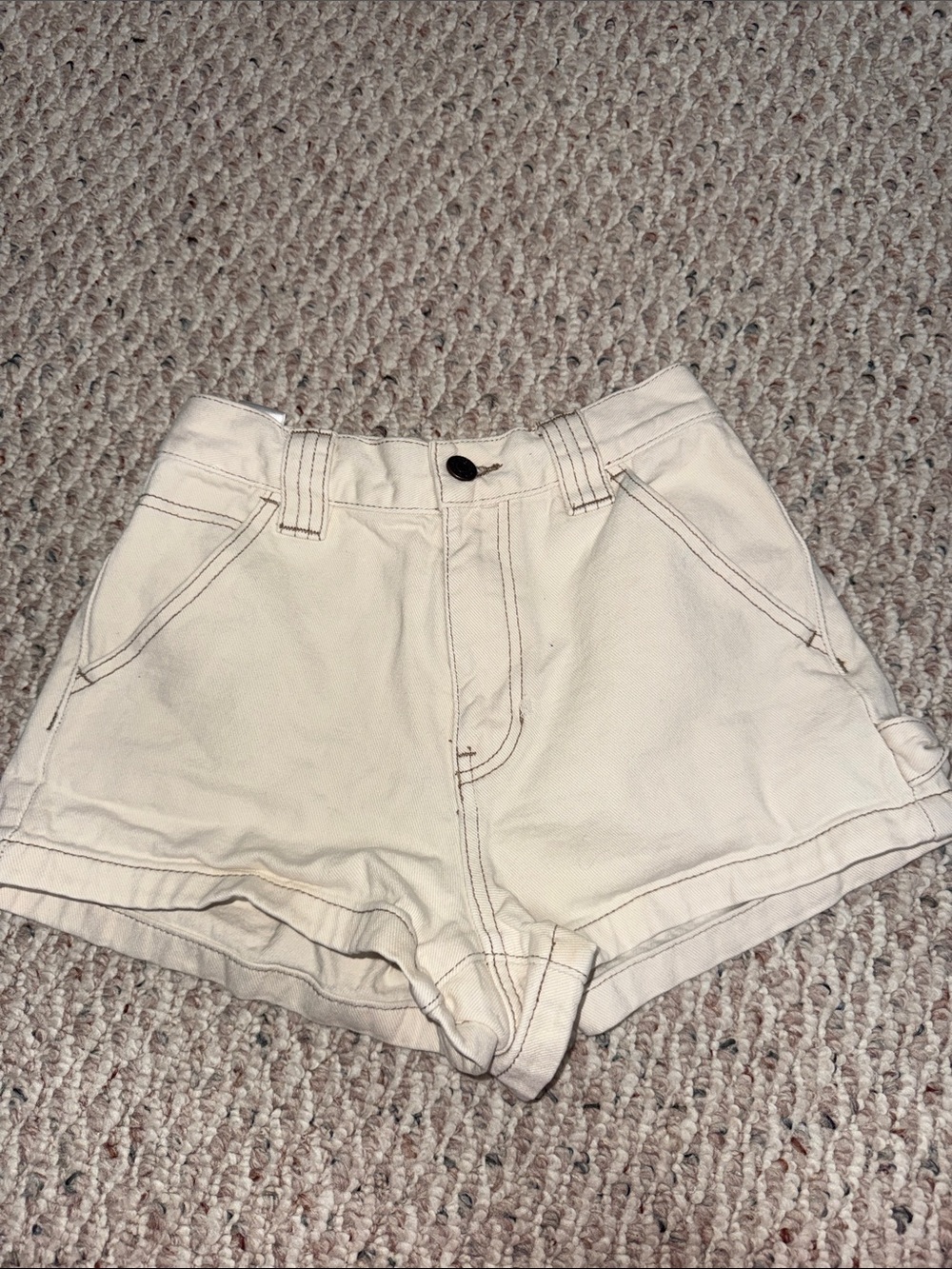 PacSun Cream High-Rise Shorts
